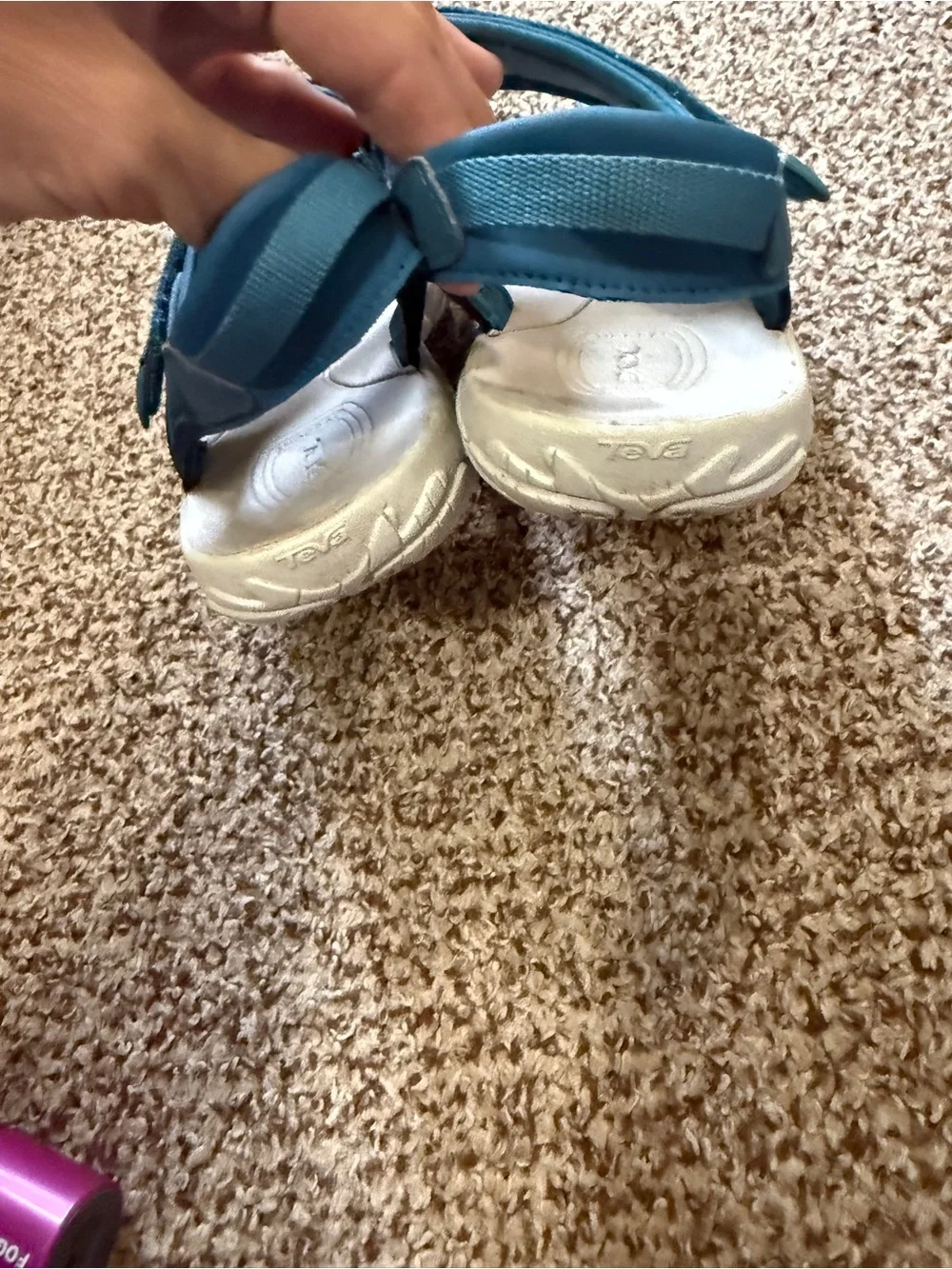 Teva Kids Teal Sandals with Pink and Light Gray Straps